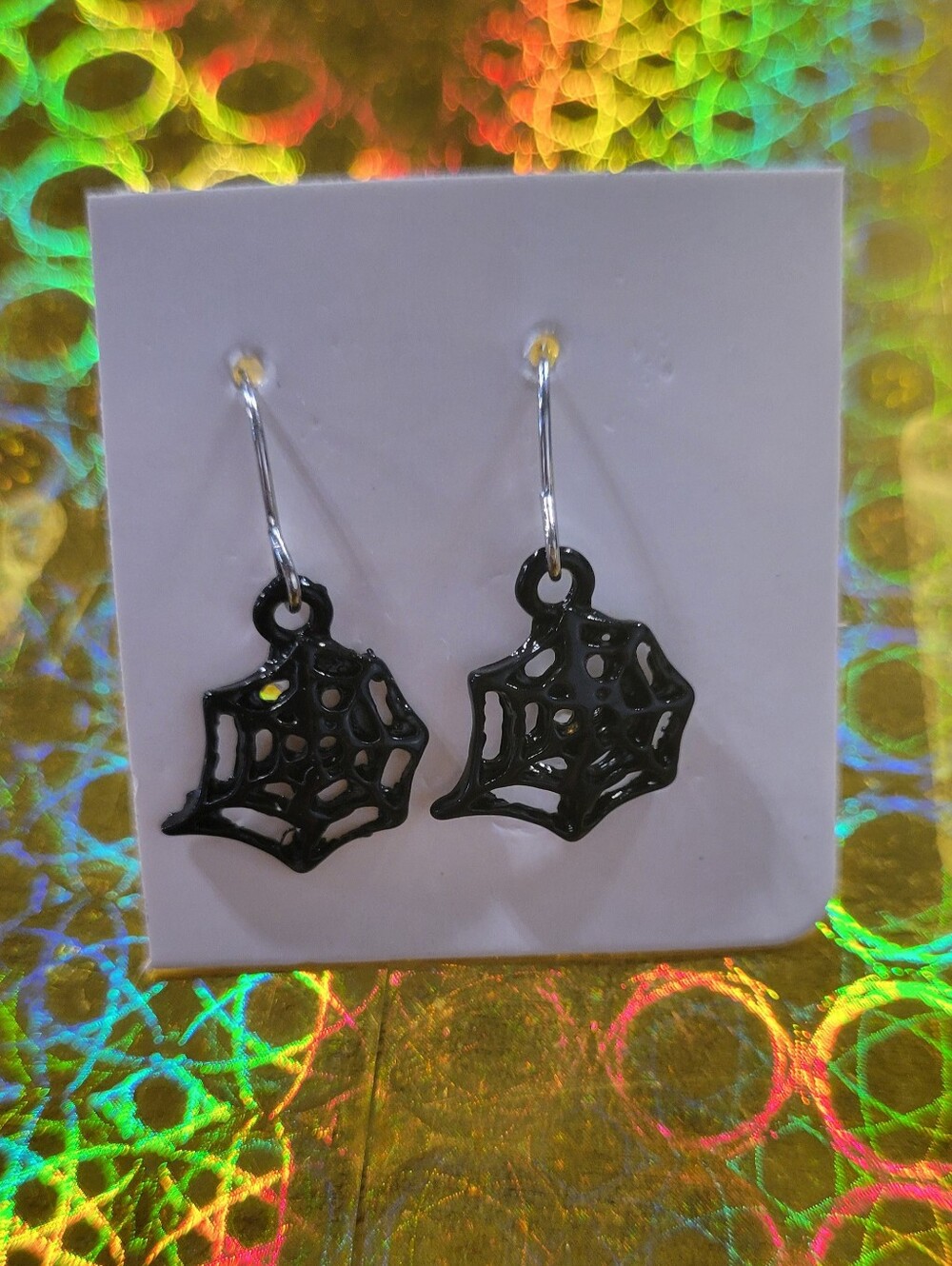 Black Spiderweb Dangle Earrings - Women Jewelry
